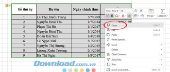 Cách chèn bảng tính Excel vào Microsoft Word