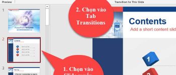 Cách chèn hiệu ứng chuyển slide trong Powerpoint