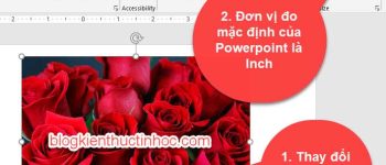 Cách đổi đơn vị inch sang cm trong Powerpoint