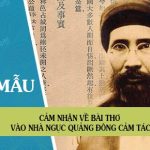 Cảm nhận về bài thơ Vào nhà ngục Quảng Đông cảm tác