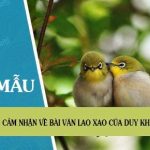 Cảm nhận về bài văn Lao xao của Duy Khán