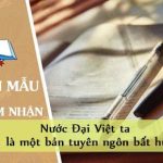 Chứng minh Nước Đại Việt ta là một bản tuyên ngôn bất hủ