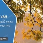 Đoạn văn cảm nhận khổ thơ 2 bài thơ Sang thu