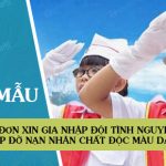 Đơn xin gia nhập đội tình nguyện giúp đỡ nạn nhân chất độc màu da cam