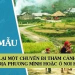 Kể lại một chuyến đi thăm cảnh đẹp ở địa phương mình hoặc ở nơi khác