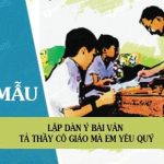 Lập dàn ý bài văn tả thầy cô giáo mà em yêu quý