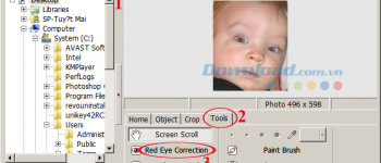 Loại bỏ hiệu ứng mắt đỏ bằng PhotoScape