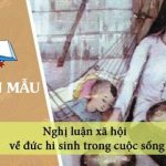 Nghị luận xã hội về đức hi sinh trong cuộc sống