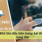 Phân tích khổ thơ đầu tiên trong bài thơ Sang thu