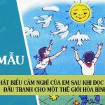 Phát biểu cảm nghĩ của em sau khi đọc bài Đấu tranh cho một thế giới hòa bình