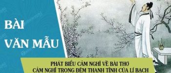 Phát biểu cảm nghĩ về bài thơ Cảm nghĩ trong đêm thanh tĩnh của nhà thơ Lí Bạch