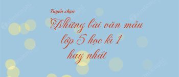 Tuyển chọn bài văn mẫu lớp 5 học kì 1 hay nhất