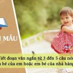 Viết đoạn văn ngắn từ 3 đến 5 câu nói về em bé của em hoặc em bé của nhà hàng xóm