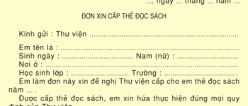 Viết đơn xin cấp thẻ đọc sách thư viện lớp 3 hay nhất