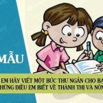 Viết một bức thư ngắn cho bạn, kể những điều em biết về thành thị và nông thôn