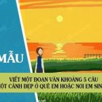 Viết một đoạn văn khoảng 5 câu tả một cảnh đẹp ở quê em hoặc nơi em sinh sống