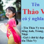 Ý nghĩa tên Thảo Vy là gì, cách viết theo tiếng nước ngoài?